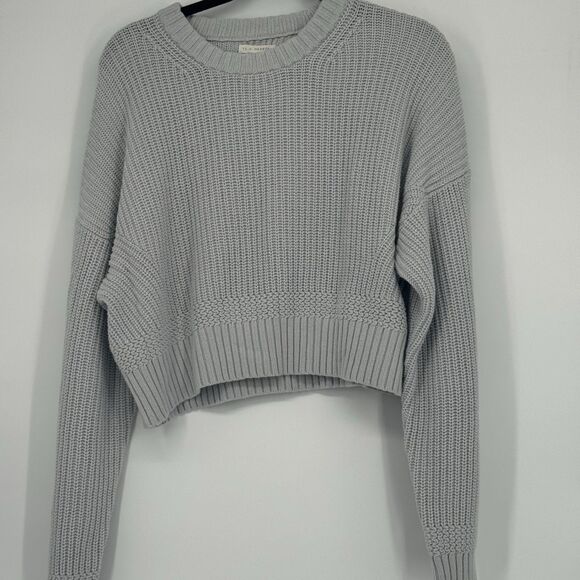 LA HEARTS PACSUN CHUNKY KNIT SWEATER KNOTTED BACK WOMENS M  GRAY - Picture 1 of 8